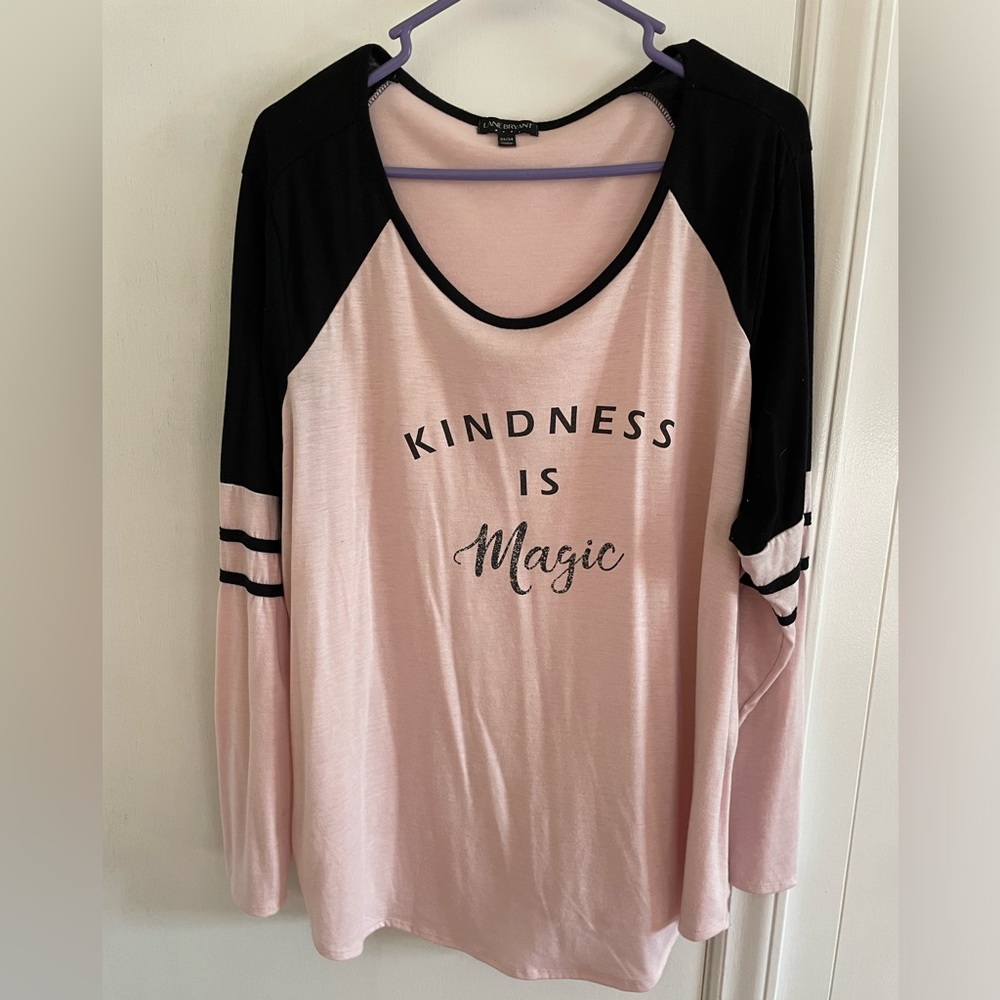 22/24 Lane Bryant long sleeved T-Shirt pink and black
